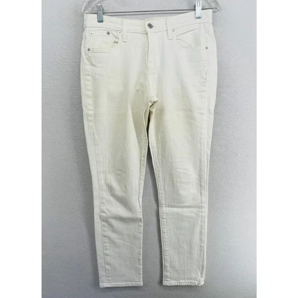 J.CREW Jeans Womens 26 Slim Broken in Boyfriend Stretch Denim Cotton White - Picture 1 of 14